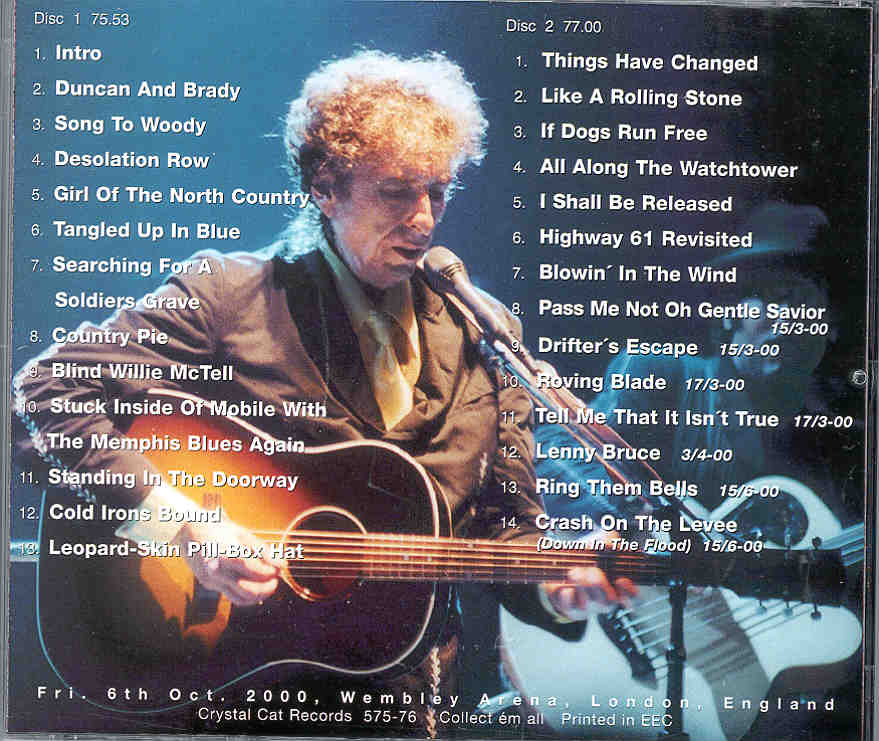 Bob Dylan - London Wembley Arena ( 2nd Evening ) ( 2 CD set ) ( Wembley Arena , London , UK , Friday October 6th , 2000 )