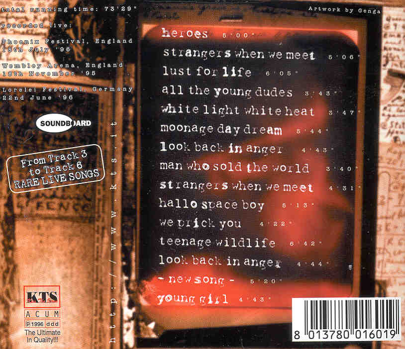 David Bowie - Lust For Life ( Phoenix Festival , July 1995 & Bonustracks Wembley Arena , November 1996 ) ( KTS )