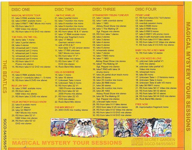 The Beatles - Magical Mystery Tour Sessions ( 4 CD SET ) ( 2012 Secret Garden )