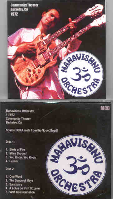 Mahavishnu Orchestra - Live in Berkeley 1972 ( 2 CD set ) ( Berkeley Community Theater , California , Nov 9th , 1972 )