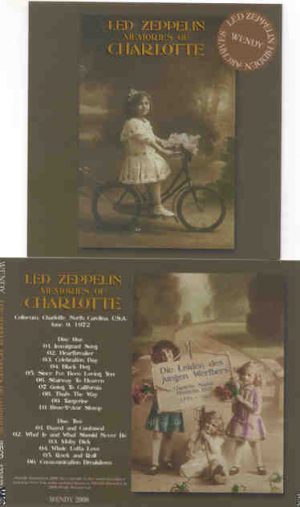Led Zeppelin - Memories Of Charlotte ( 2 CD set )( Wendy ) ( Coliseum , Charlotte , North Carolina , USA , June 9th , 1972 )