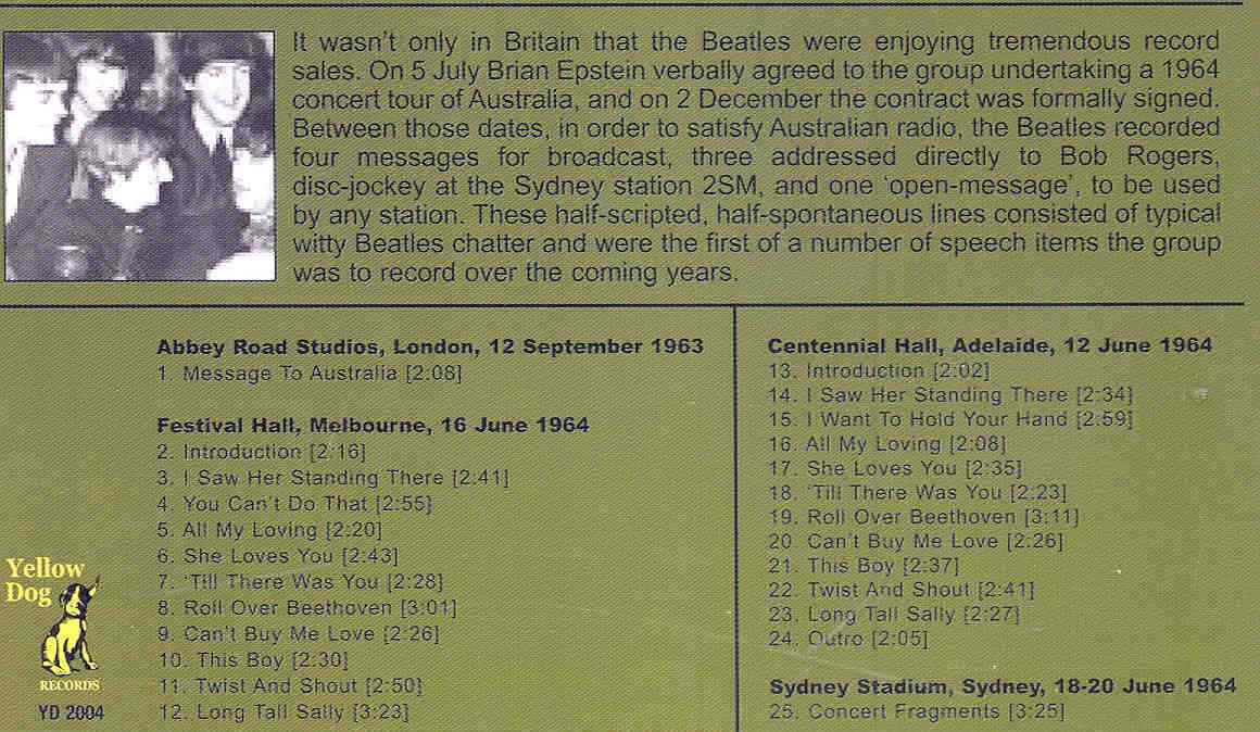 The Beatles - Message To Australia ( Yellow Dog )
