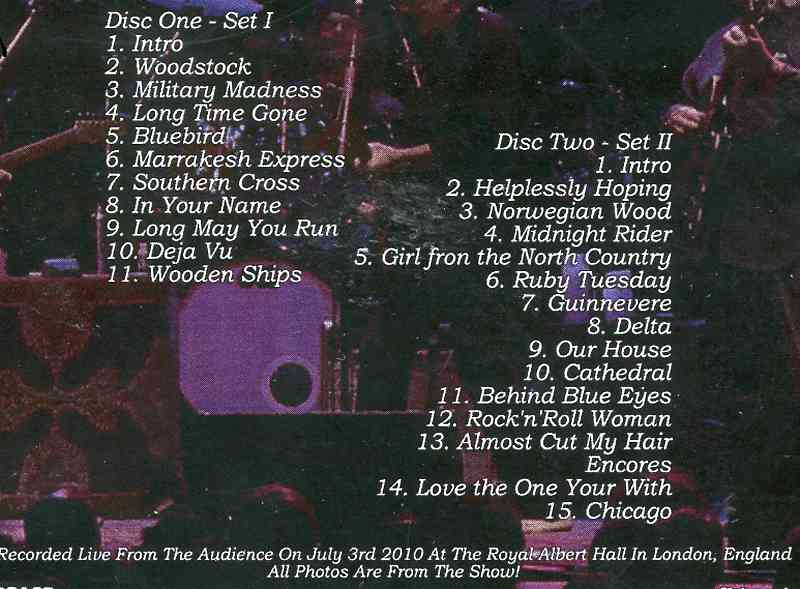 Neil Young / CSNY - Midnight Riders ( 2 CD set ) ( Live at Royal Albert Hall , London , UK , July 3rd , 2010 )