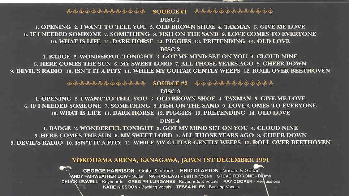 Eric Clapton - Moments Of Majesty ( 4 CD SET ) ( TRICONE ) ( W/ G. Harrison Japan December 1st 1991 )