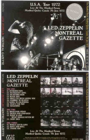 Led Zeppelin - Montreal Gazette ( 3 cd set ) ( Wendy ) ( Montreal , Quebec , Canada , June 7th , 1972 )