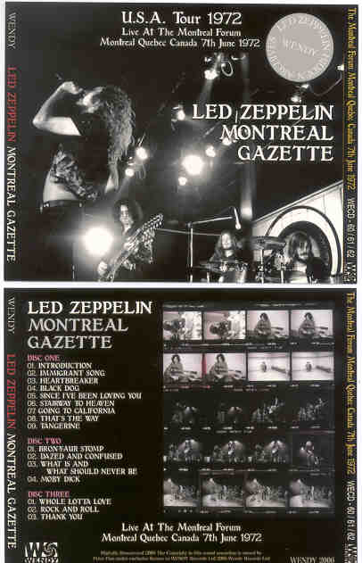 Led Zeppelin - Montreal Gazette ( 3 cd set ) ( Wendy ) ( Montreal , Quebec , Canada , June 7th , 1972 )