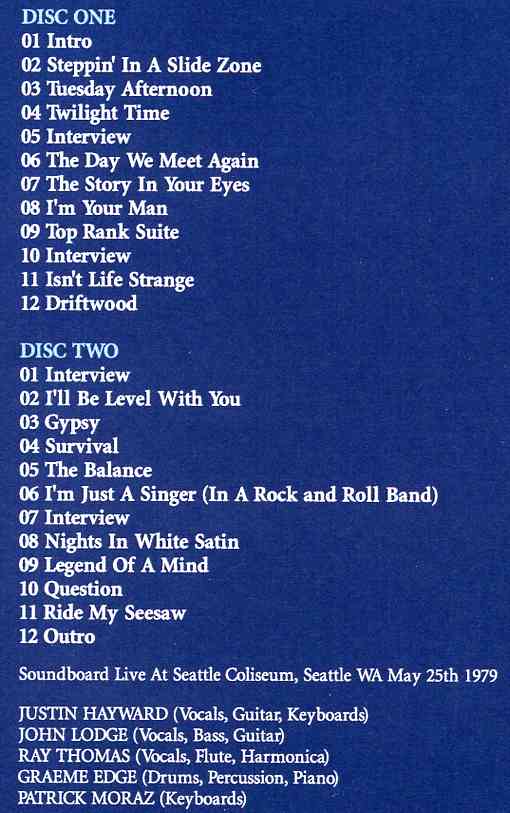 The Moody Blues - Complete Octave Concert ( 2 CD set ) ( Live at Seattle Coliseum , Seattle , WA , May 25th , 1979 )