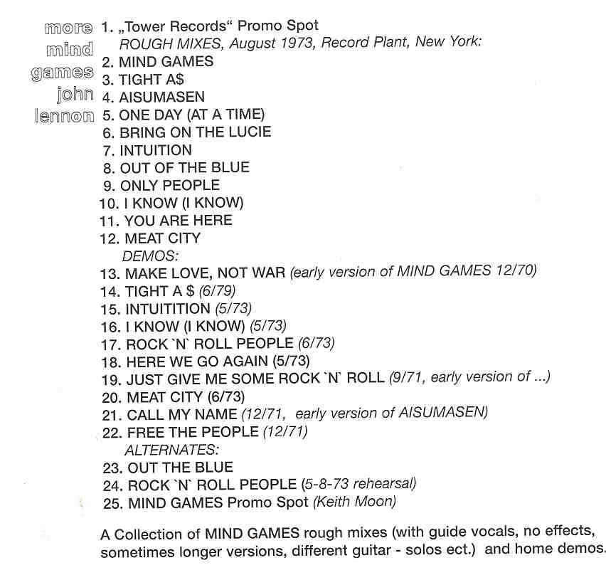 John Lennon - More Mind Games