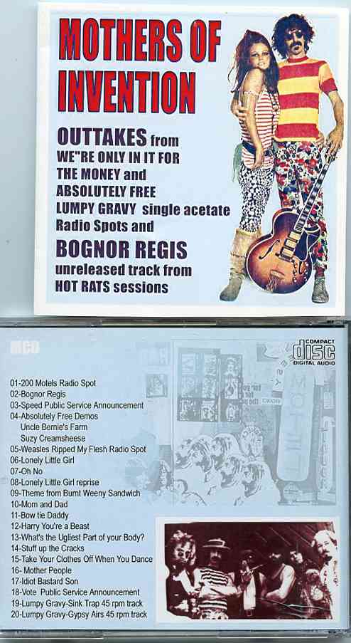 Frank Zappa - The Mothers Of Invention Outtakes ( From We're Only here , Absolutely Free , Lumpy Gravy & Bognor Regis )