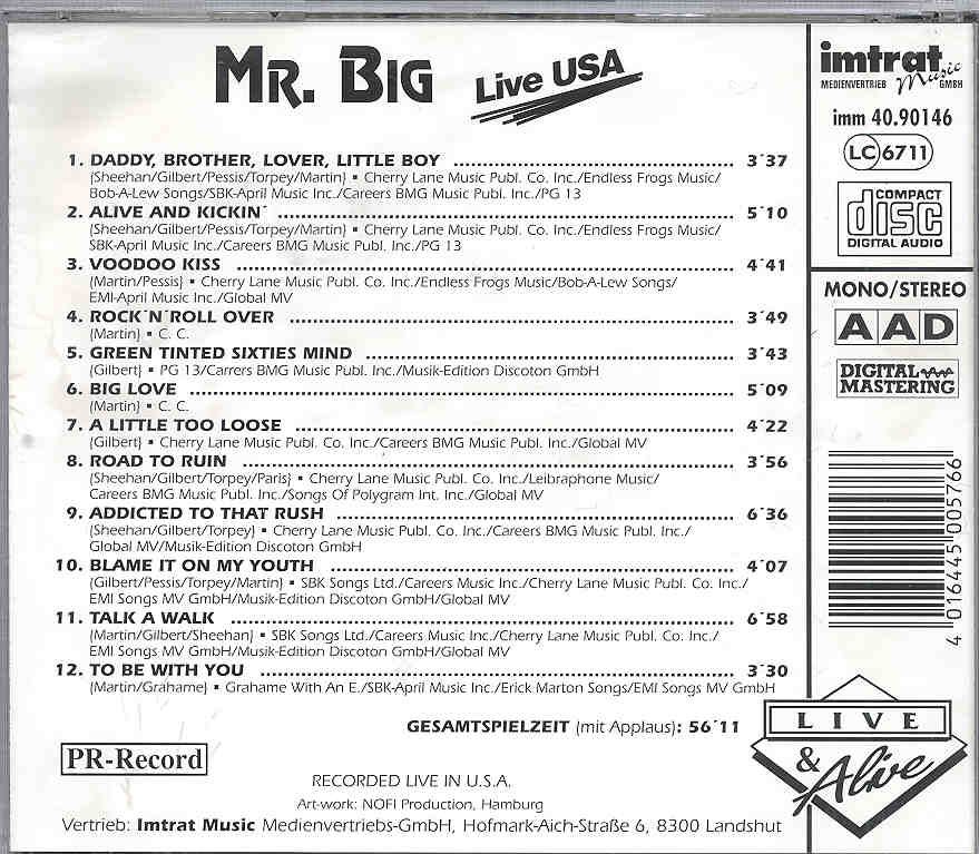Mr. Big - Mr. Big Live And Alive