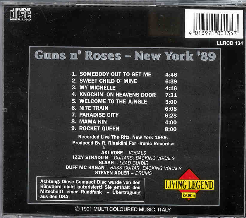 Guns N' Roses - New York '89 ( Living Legend )