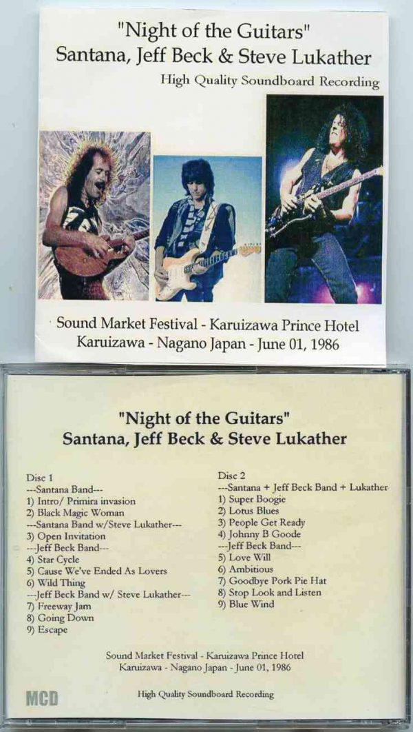 Jeff Beck - Night Of The Guitars ( Santana , Beck & Steve Lukather ) ( 2 CD ) ( Nagano , Japan , June 1st , 1986 )