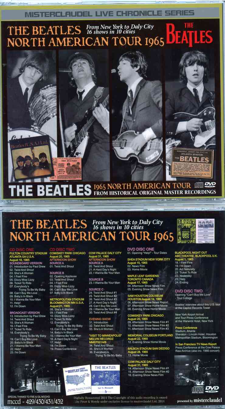 The Beatles - North American Tour 1965 ( 2CD + 2 DVD SET ) ( From New York To Daly City 16 shows in 10 cities ) ( Misterclaudel )
