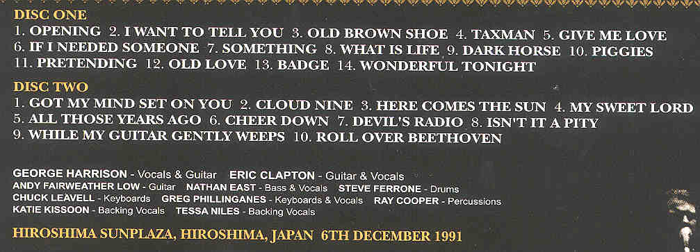 Eric Clapton - Old Friends , Old Love ( 2 CD SET ) ( TRICONE )( W/ G. Harrison Hiroshima Dec. 6th 1991 )