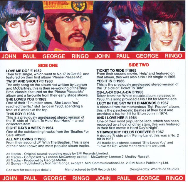 The Beatles - Only The Beatles ( From The Original Cassette Tape, Stiletto EMI SMMC 151 ) ( Released In 1986 )