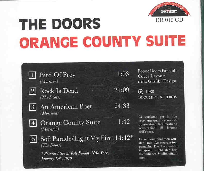 The Doors - Orange County Suite ( Felt Forum , New York , January 17th , 1970 )