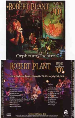 Led Zeppelin - Orpheum Theater ( Robert Plant Band Of Joy ) ( 2 CD SET ) ( Memphis , TN , July 13th , 2010 )