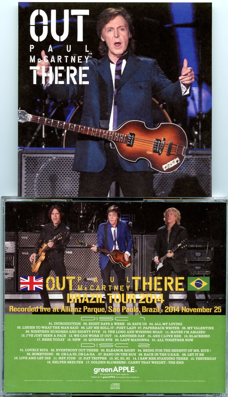 Paul McCartney - Out There Tour Brazil 2014 ( 2 CD set )( Green Apple )( Allianz Parque , Sao Paulo , Brazil , November 25th , 2014 )