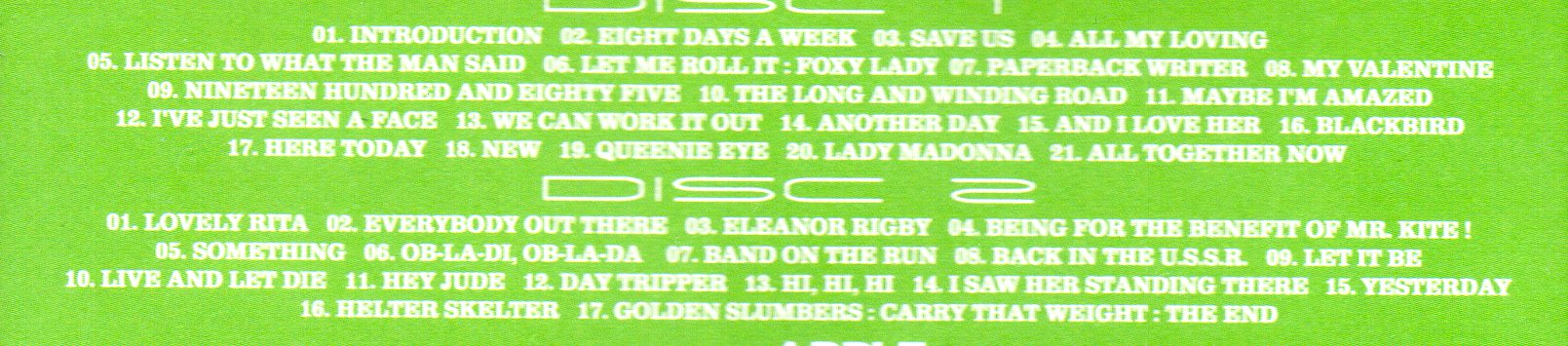 Paul McCartney - Out There In Brazil 2014 ( 2 CD SET ) ( Greenapple ) ( Allianz Park , Sao Paulo , Brazil , November 25th , 2014 )