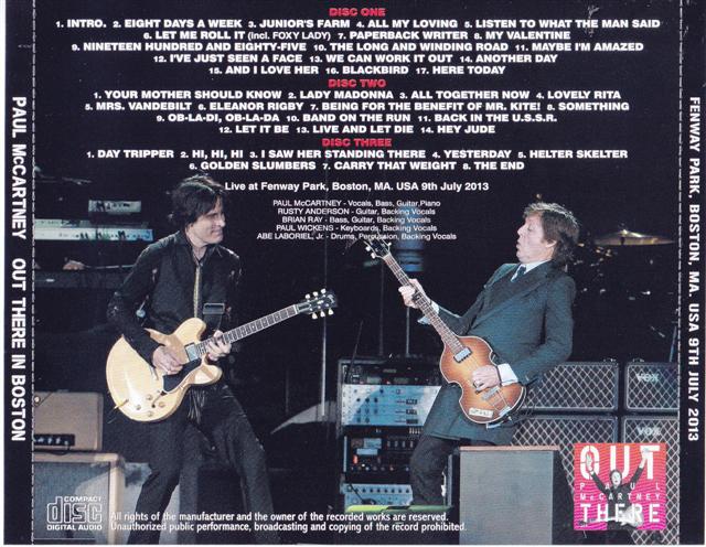 Paul McCartney - Out There In Boston ( 3 CD ) ( Live at Fenway Park, Boston, MA. USA 9th July 2013 )