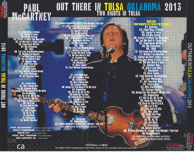Paul McCartney - Out There In Tulsa Oklahoma 2013 ( 5 CDS 1 DVD )( Box Center , Tulsa , OK , USA , May 29th & 30th , 2013 )