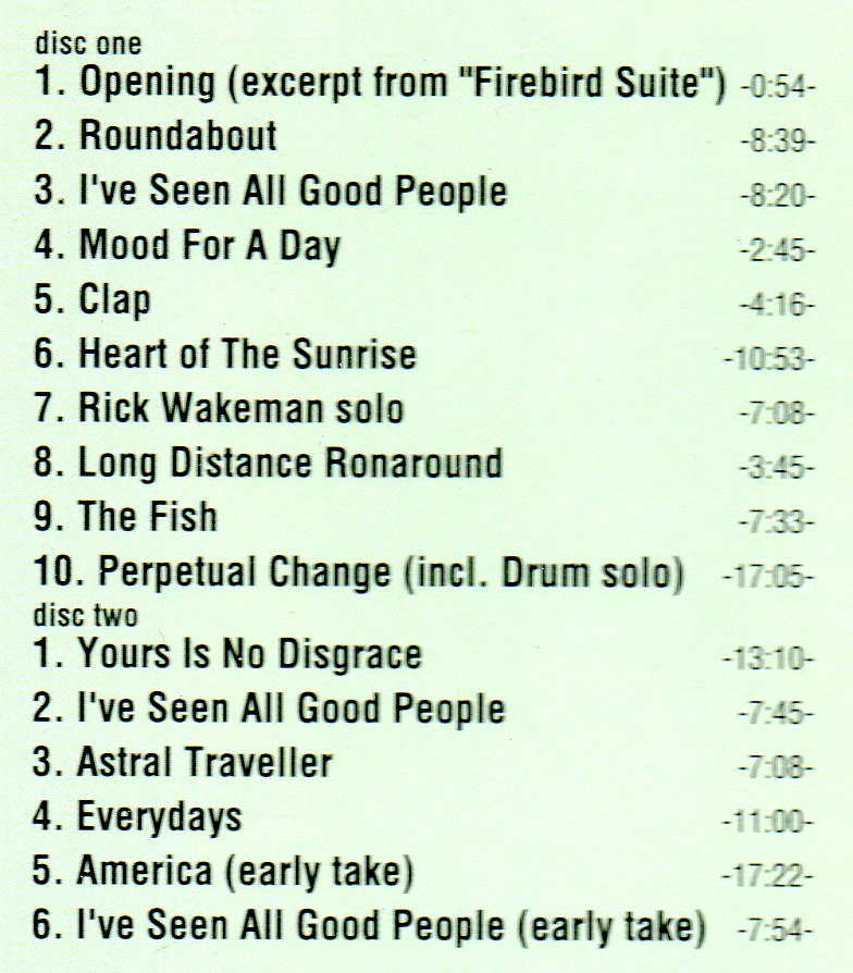 Yes - Out The Valley ( Highland ) ( 2 CD!!!!! SET ) ( Civic Center , Wolverhampton , UK , October 11th , 1971 )