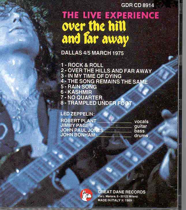 Led Zeppelin - Over The Hills And Far Away ( Great Dane ) ( Dallas , Texas , USA , March 4th , 1975 )
