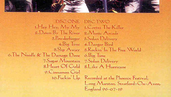 Neil Young / CSNY - Phoenix Festival ( 2 CD SET )( Long Marston , Stratford-On-Avon , England , July 19th , 1996  )