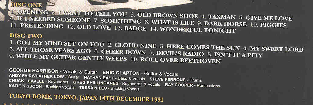 Eric Clapton - Piggies In The Dome ( 2 CD SET )( TRICONE ) ( W/ G. Harrison Japan December 14th 1991 )
