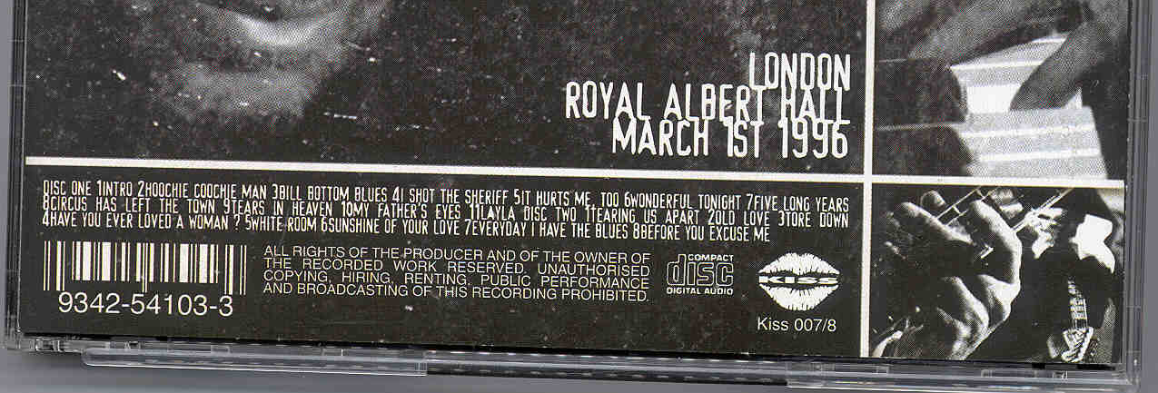 Eric Clapton - Presence Of The Lord ( Royal Albert Hall , UK , March 1st , 1996 ) ( 2 CD set )