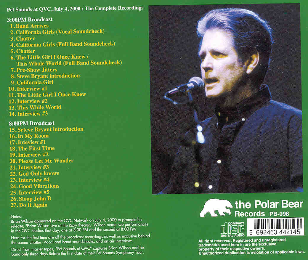 The Beach Boys - Pre Show Jitters ( Brian Wilson at QVC , July 4th , 2000 : The Complete Recordings Broadcasts )