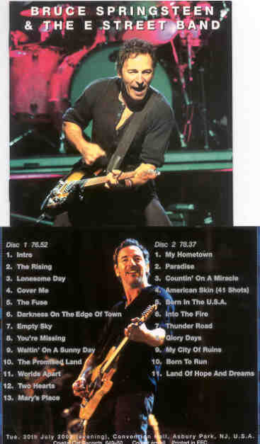 Bruce Springsteen - Rehearsals Night ( 2 CD SET ) ( Tuesday Evening , July 30th 2002 , Convention Hall , Asbury Park , NJ , USA )
