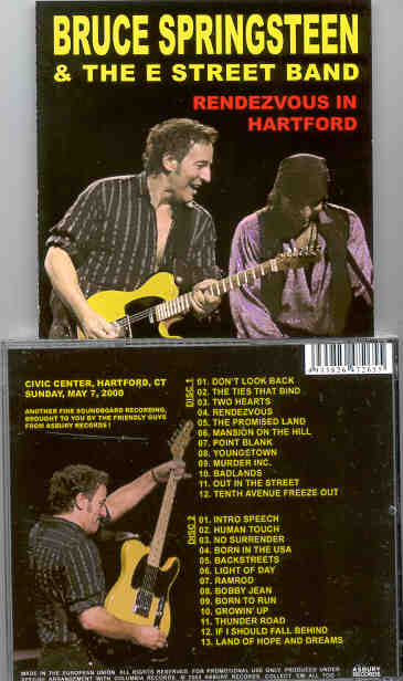 Bruce Springsteen - Rendezvous In Hartford ( 2 CD set ) ( Civic Center , Hartford , CT , May 7th , 2000 )