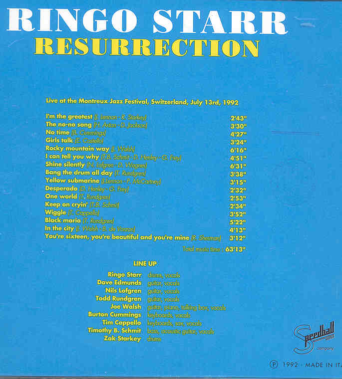 Ringo Starr - Resurrection ( Live at Montreaux )