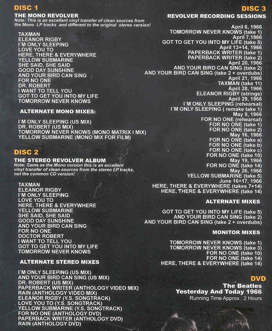 The Beatles - Revolver Recording Sessions Reconstructed ( 3 CD + 1 DVD SET and booklet )