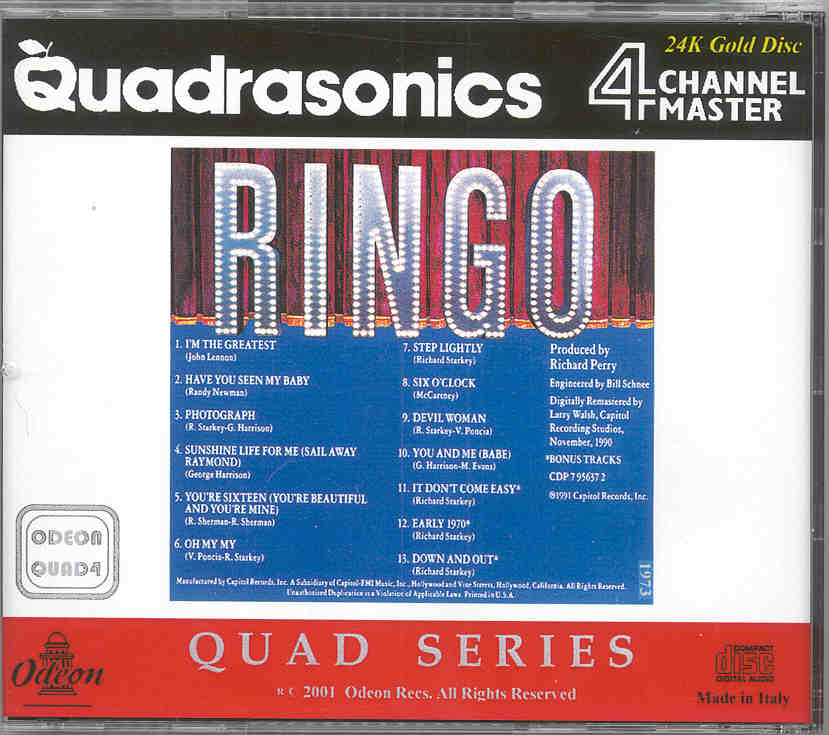 Ringo Starr - R.I.N.G.O. Quadraphonic ( Odeon Quadraphonics )