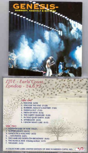 P. Gabriel / GENESIS / P. Collins - Robbery , Assault & Battery ( BBC Broadc. Earls Court , 6/24/77 ) ( 2 CD SET )