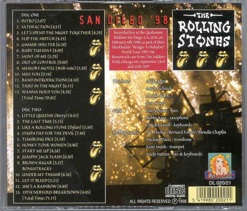 Rolling Stones - San Diego 1998 ( 2 CD!!!!! SET )