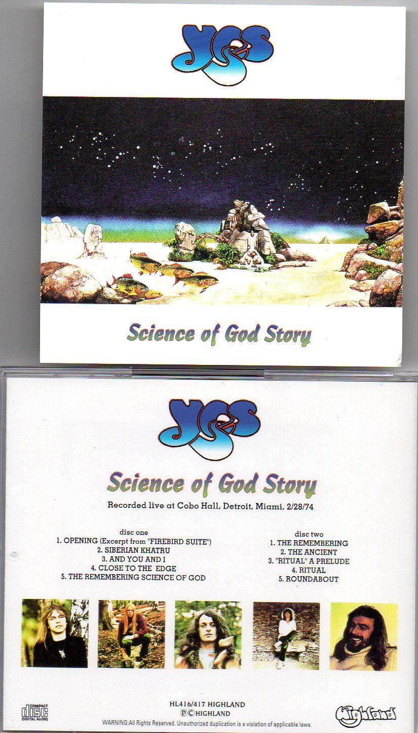 Yes - Science Of God Story ( Highland ) ( 2 CD!!!!! SET ) ( Cobo Hall , Detroit , MI , February 28th , 1974 )