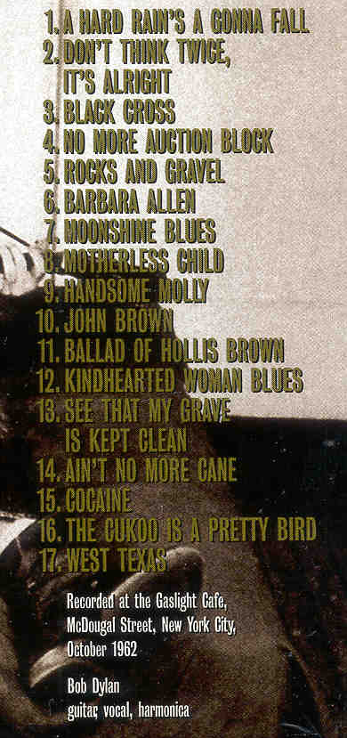 Bob Dylan - The Second Gaslight Tapes `( Live at The Gaslight Cafe , New York , USA , Late October 1962 )