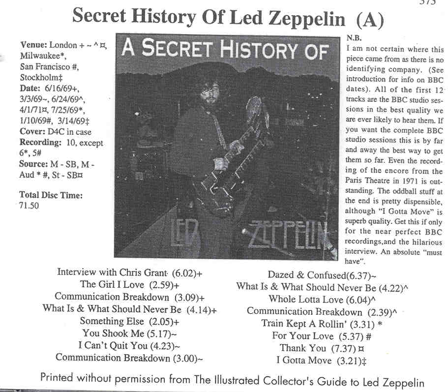 Led Zeppelin - Secret Story ( 16 unreleased tracks from 1969 , Stockholm , San Francisco , Milwaukee & London )