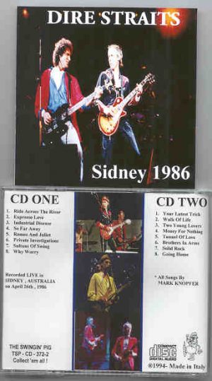 Dire Straits - Sidney 1986  ( Swingin Pig ) ( 2 CD SET ) ( Sydney , Australia , April 26th , 1986 )