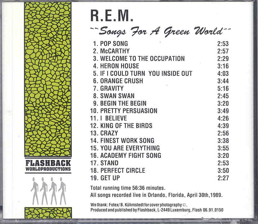 R.E.M. - Songs For A Green World ( Flashback ) ( Orlando , Fl , USA , April , 1989 )