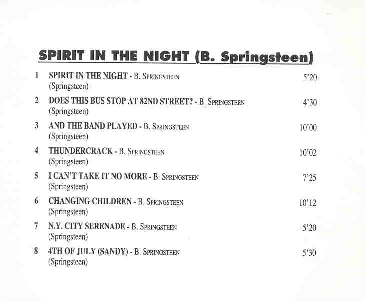 Bruce Springsteen - Spirit In The Night  ( Fabbri Editori )