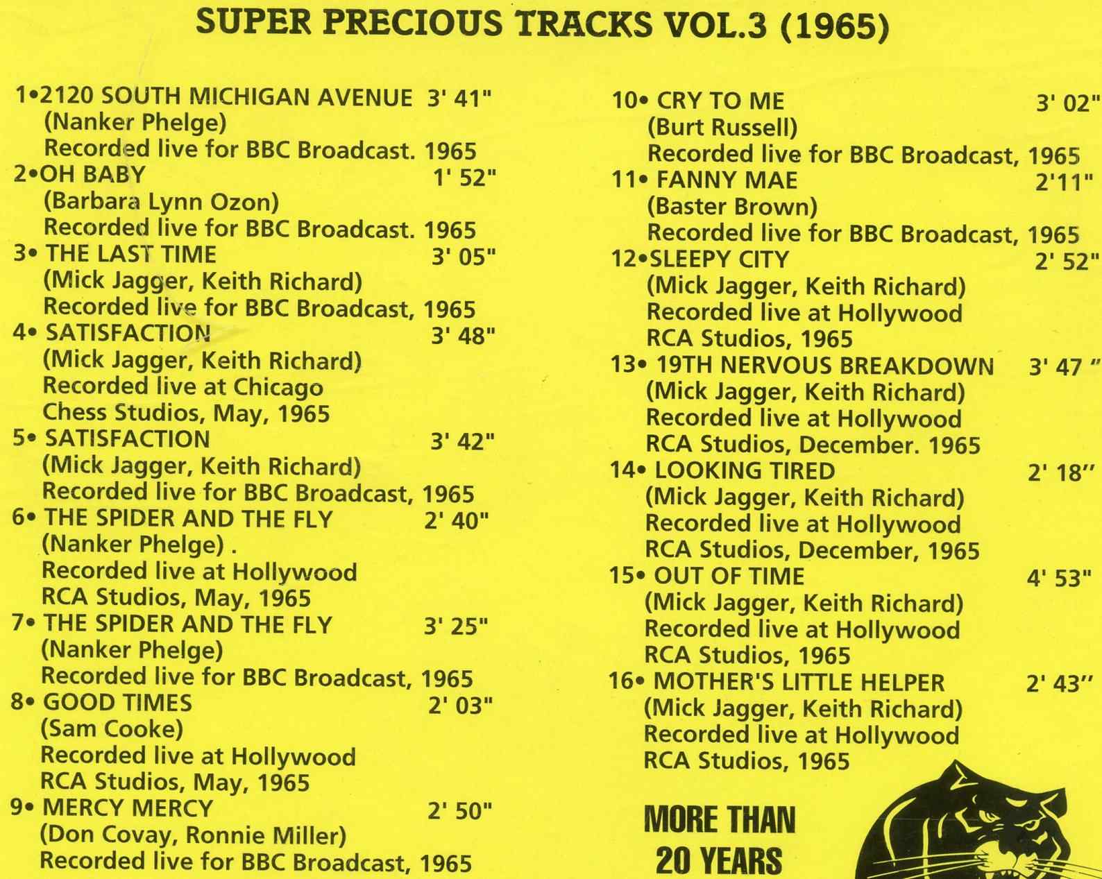 Rolling Stones - Super Precious Vol. 3 ( 1965 ) ( Black Panther )