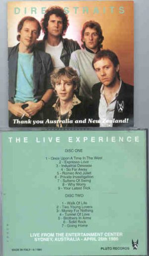 Dire Straits - Thank You Australia & New Zealand ( 2 CD set )( Pluto - Great Dane Recs. )( 4-26-86 )