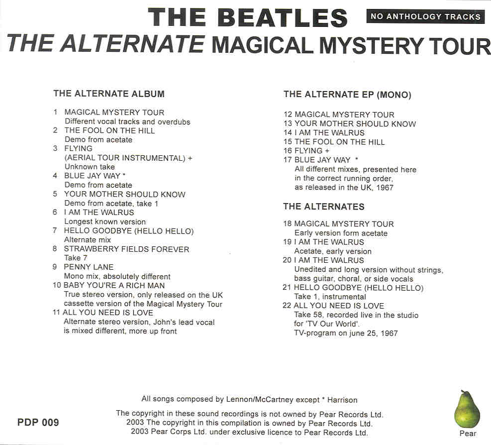 The Beatles - The Alternate Magical Mystery Tour ( PEAR )