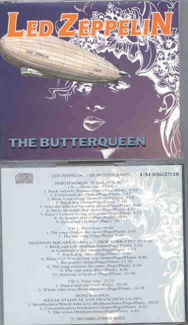 Led Zeppelin - The Butterqueen ( 3 CD SET ) ( Fort Worth , Texas , USA , May 19th , 1973 )