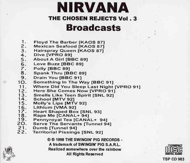 Nirvana - The Chosen Rejects Vol. 3 Broadcasts