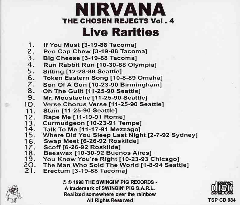 Nirvana - The Chosen Rejects Vol. 4 Live Rarities